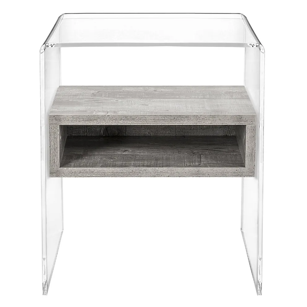 Designer Nachttisch aus transparentem Plexiglas und Holz - Pascoli