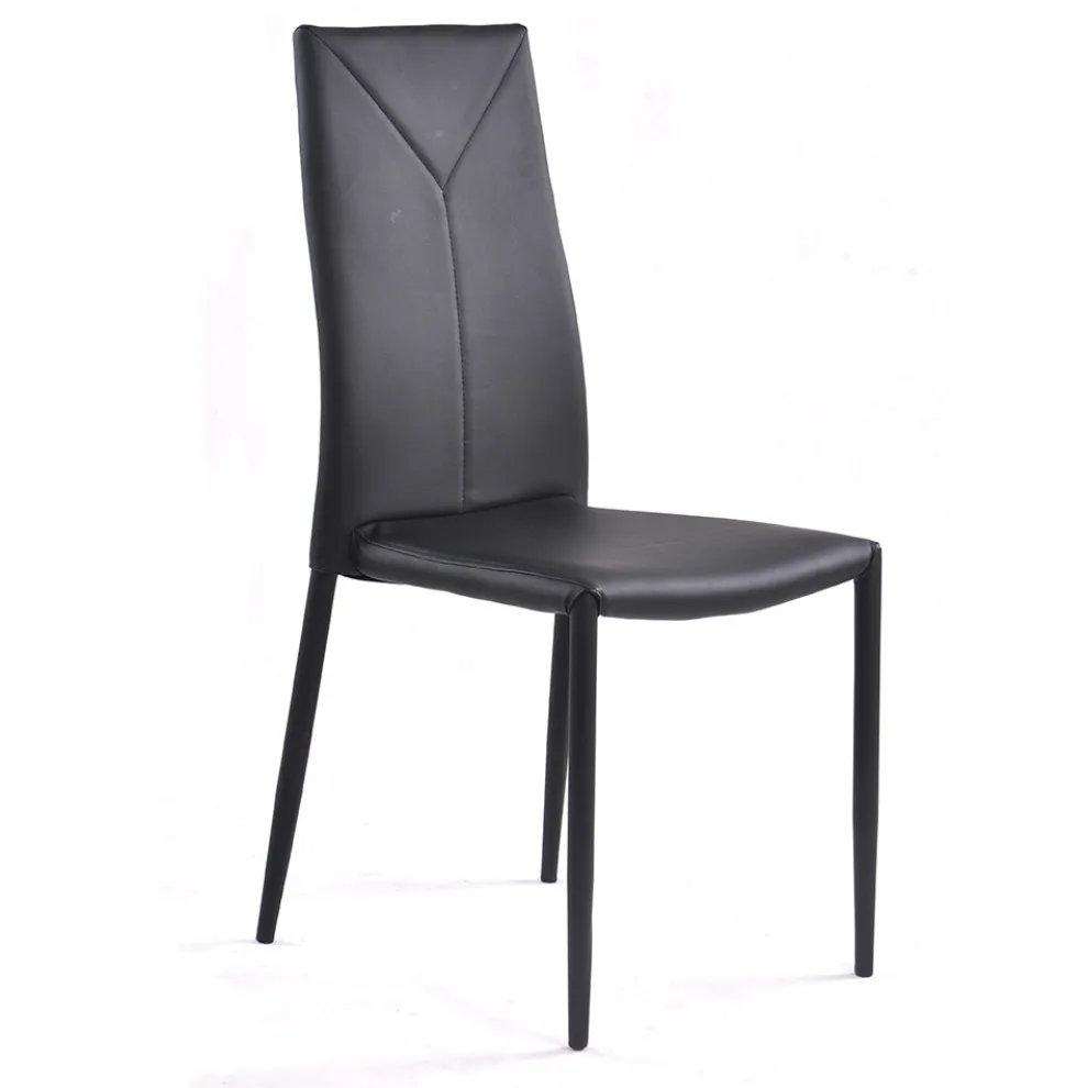 4-teiliger stapelbarer Esszimmerstuhl aus Kunstleder - Sibirien