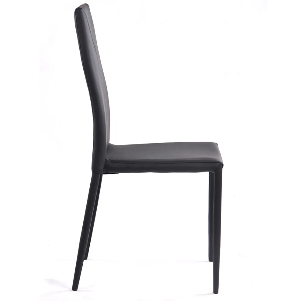 4-teiliger stapelbarer Esszimmerstuhl aus Kunstleder - Sibirien