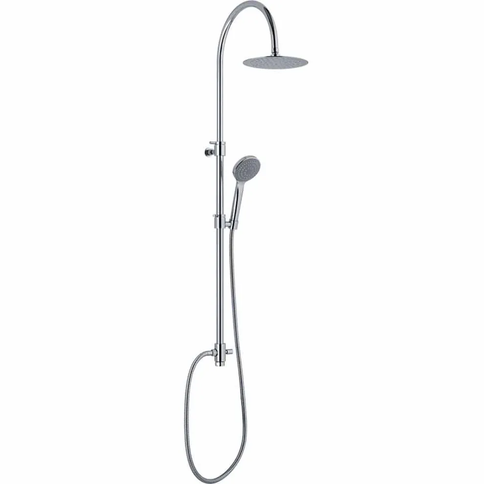 Teleskop-Duschsäule aus Messing mit rundem Duschkopf Made in Italy - Lenio