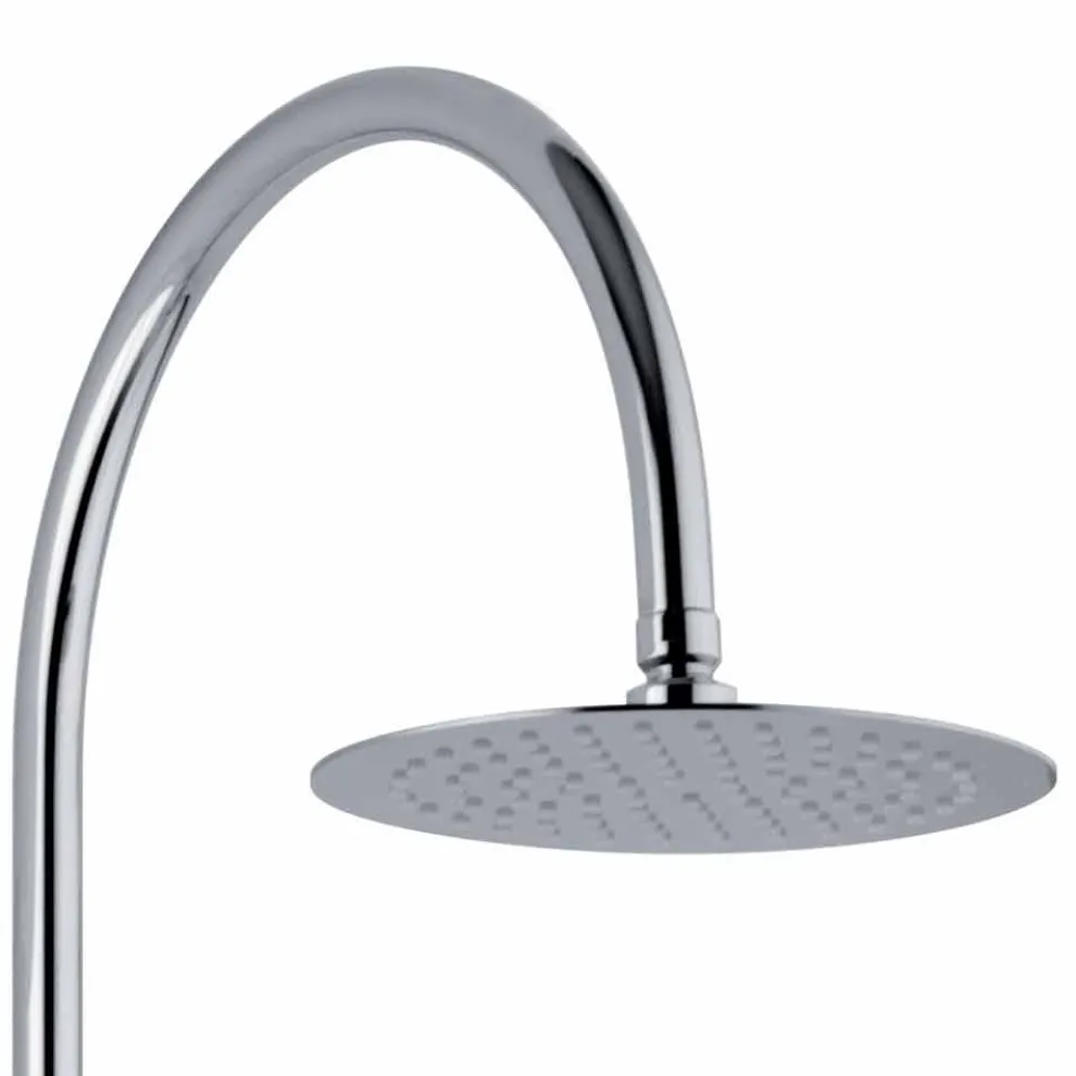 Teleskop-Duschsäule aus Messing mit rundem Duschkopf Made in Italy - Lenio