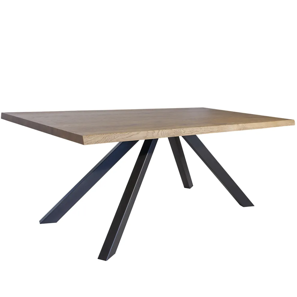 Tisch aus furniertem Eichenholz und Metall Made in Italy - Seoul