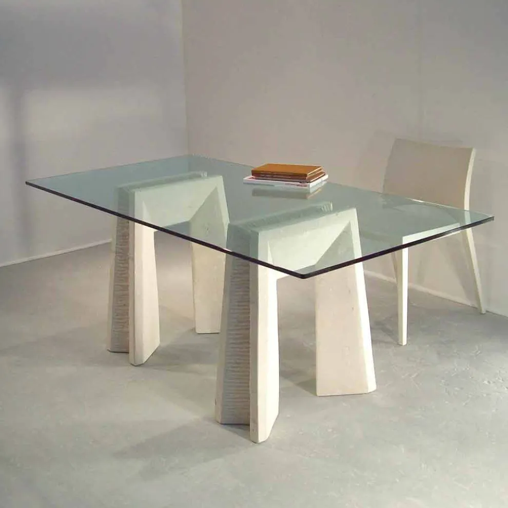 Tisch in modernem Design aus Stein und Kristall Arianna