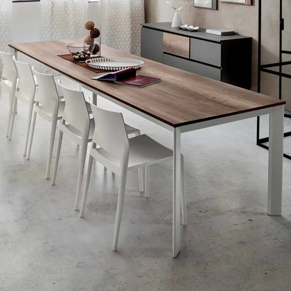 Tisch mit ausziehbarer Platte bis 334 cm Holzoptik Made in Italy - Bayern