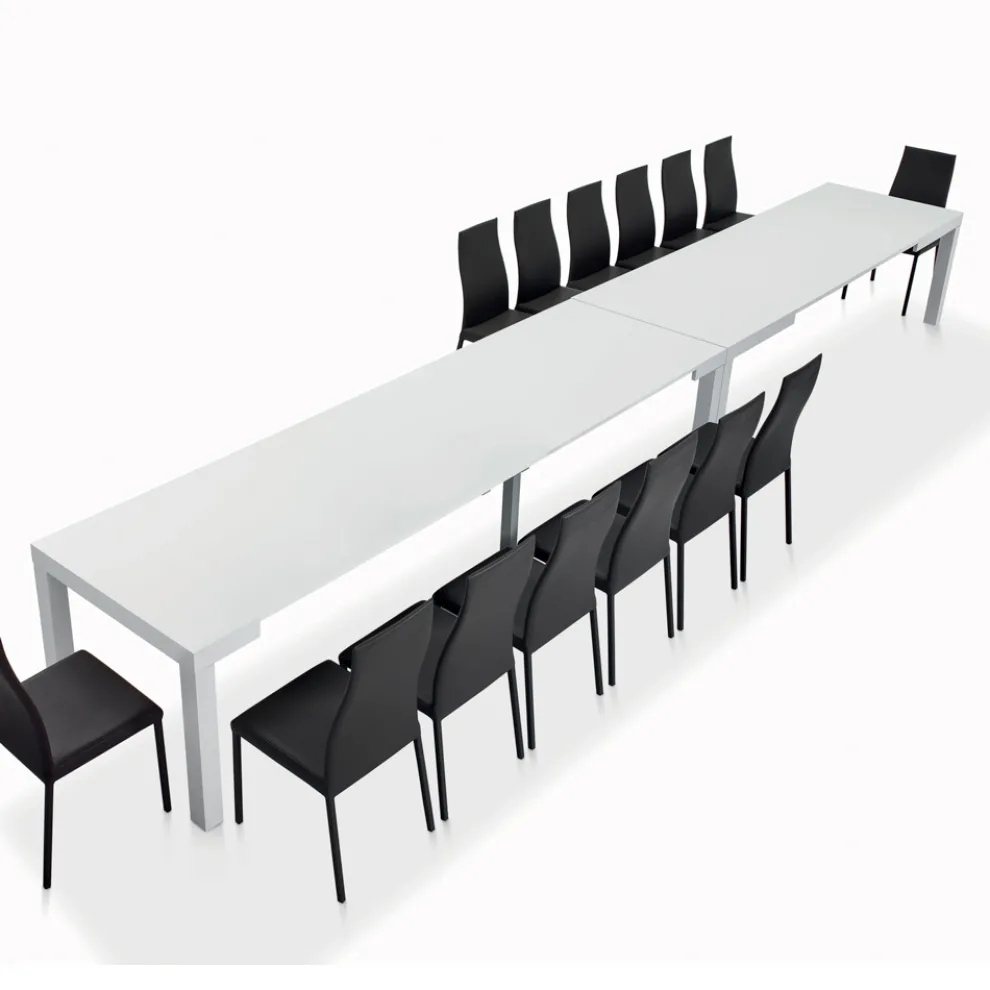 Tisch mit Innenverlängerungen und Klappkante aus Laminat, hergestellt in Italien – Gordito