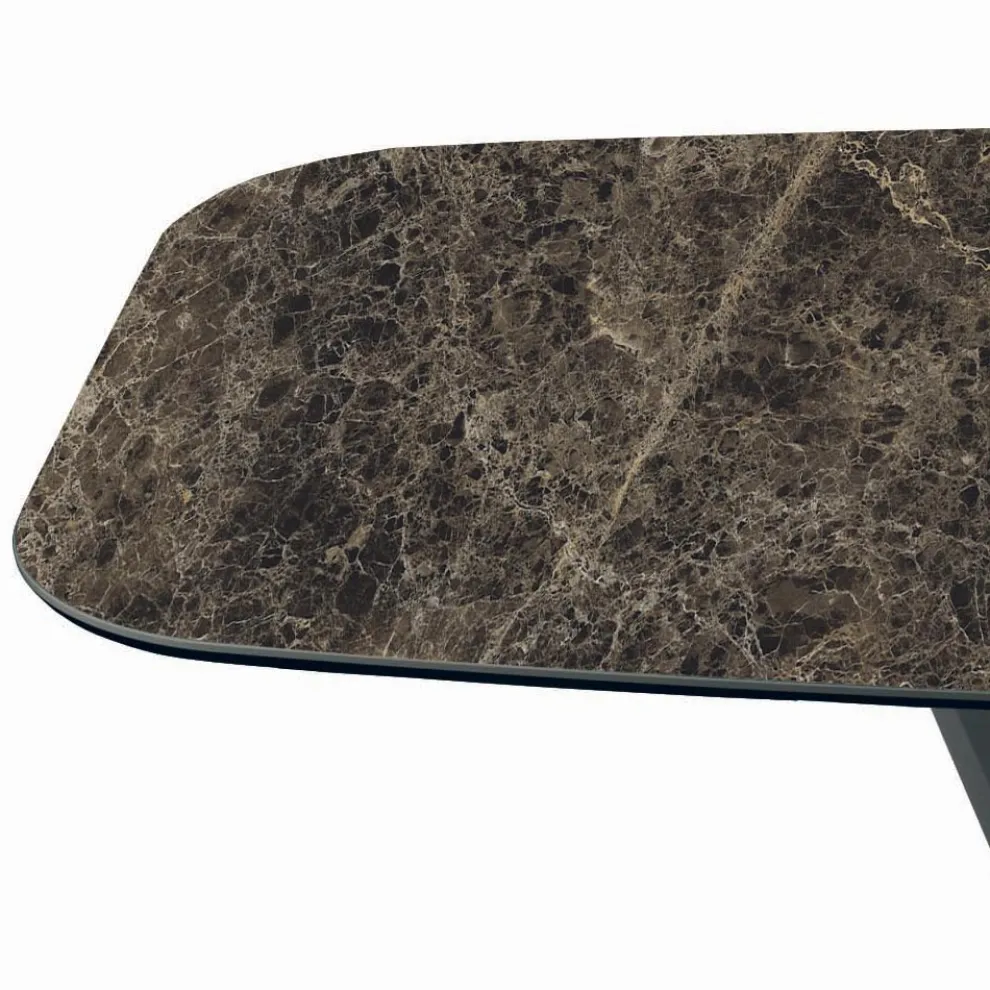 Tisch und Untergestell aus Keramik mit Graphit-Finish, hergestellt in Italien – Hose