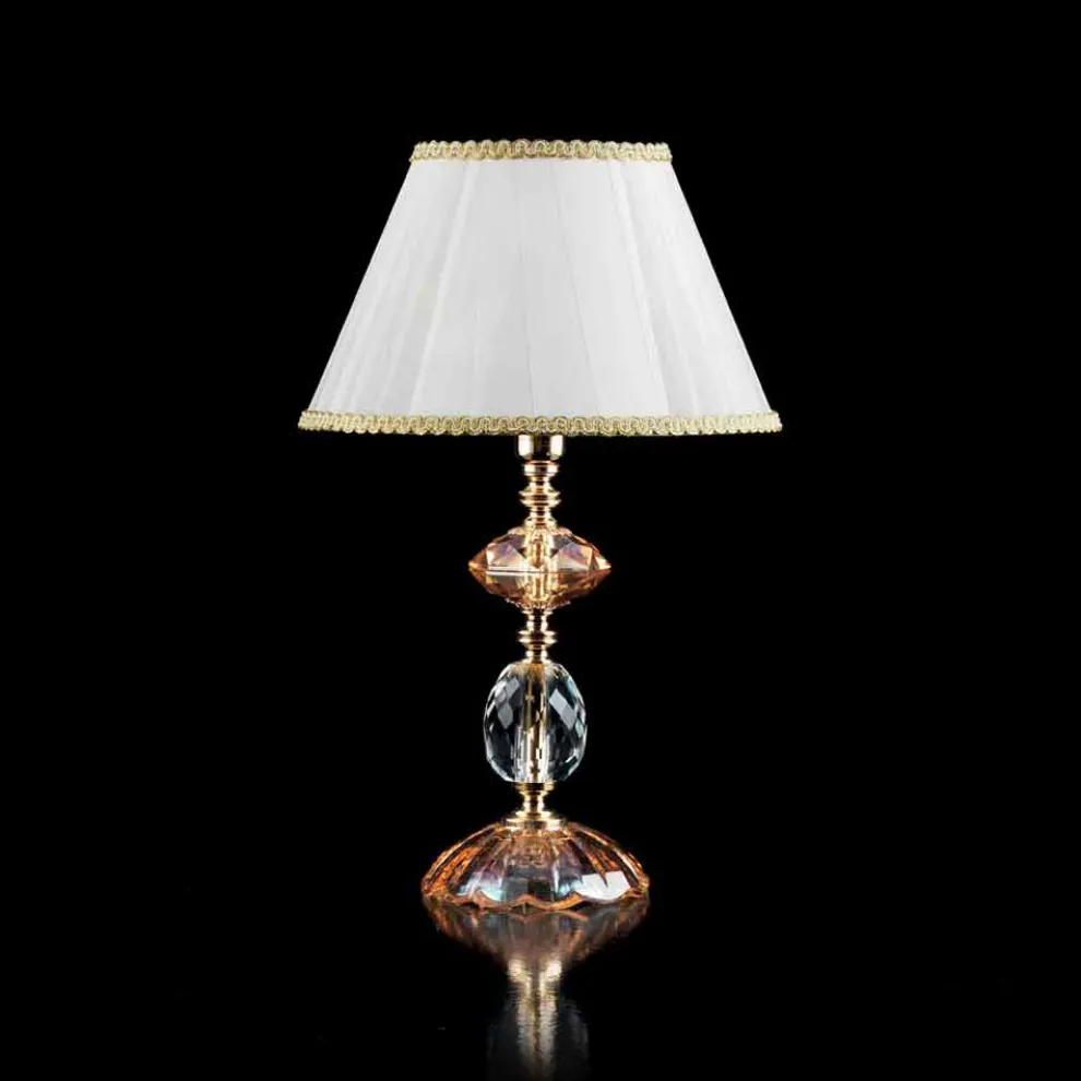 Tischlampe aus Glas und Kristall Belle, hergestellt in Italien