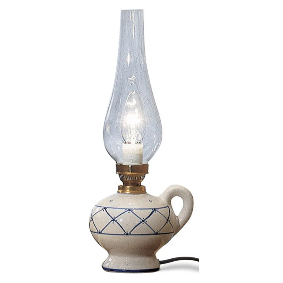 Tischlampe aus Keramik handdekoriert im rustikalen Stil Ferroluce