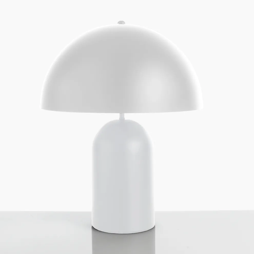 Tischlampe aus mattweiß lackiertem Stahl - Friuli