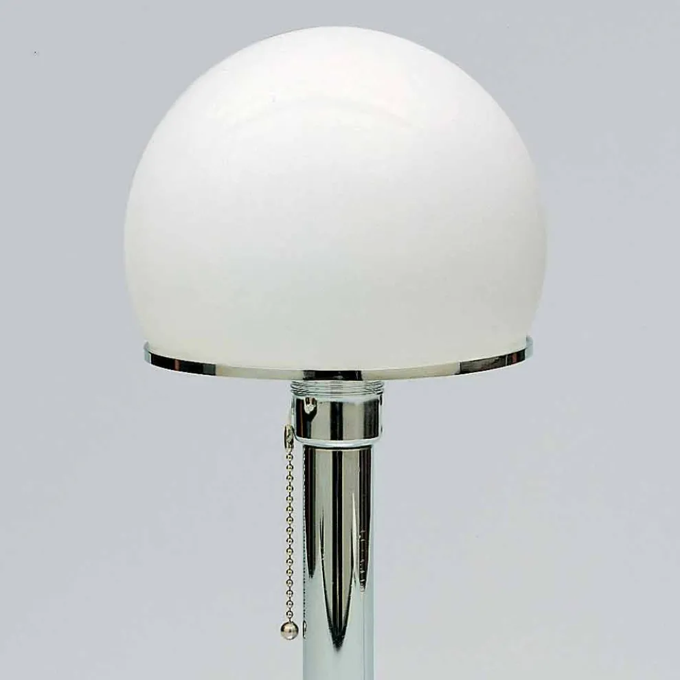 Tischlampe aus Opaline mit Chromstruktur Made in Italy - Toronto