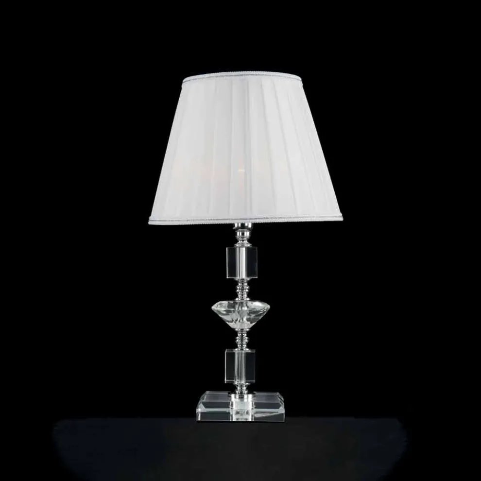 Tischlampe aus transparentem Glas und Ivy-Kristall, hergestellt in Italien