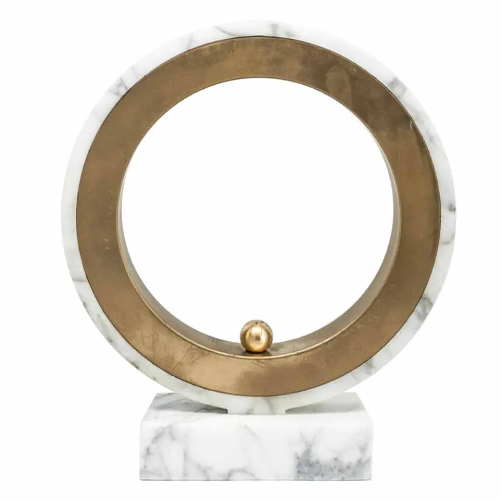 Tischlampe aus weißem Carrara-Marmor und Messing Made in Italy Luxury - Nazife