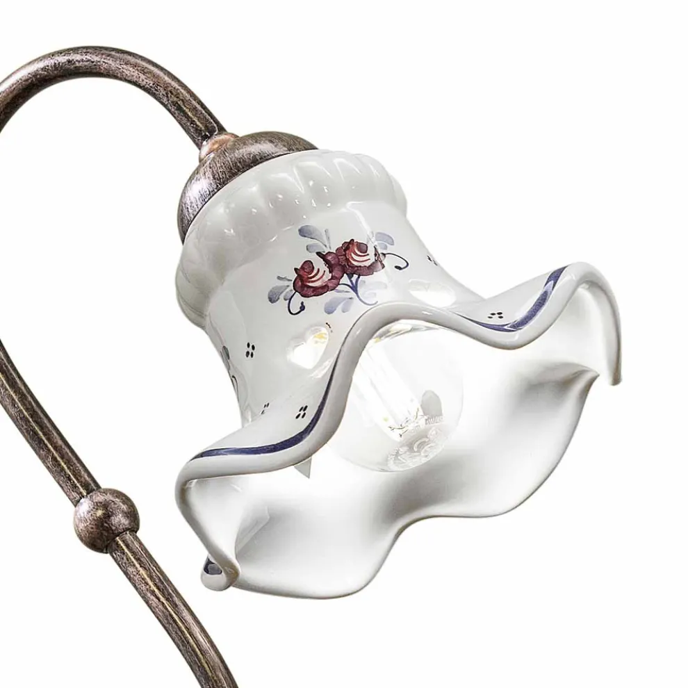 Tischlampe Eisen Keramik handbemalt Vintage Artisan - Chieti