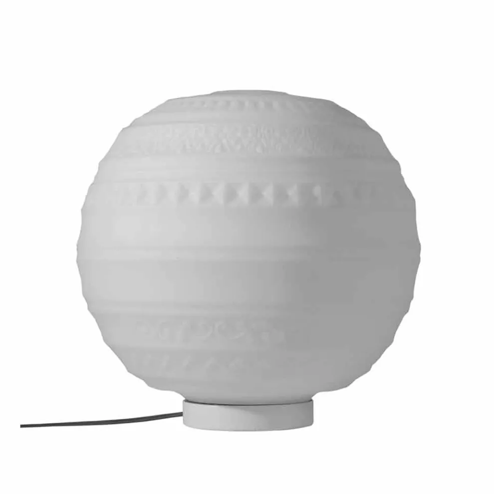 Tischlampe in weißem Satin Glas und Metall Modernes Design - Morse