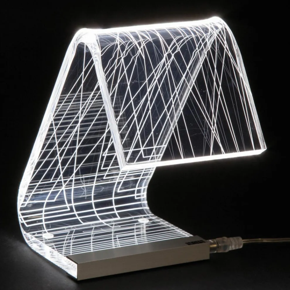 Tischlampe Led Kristall Acryl Gefaltet Laser Dekor - Possett