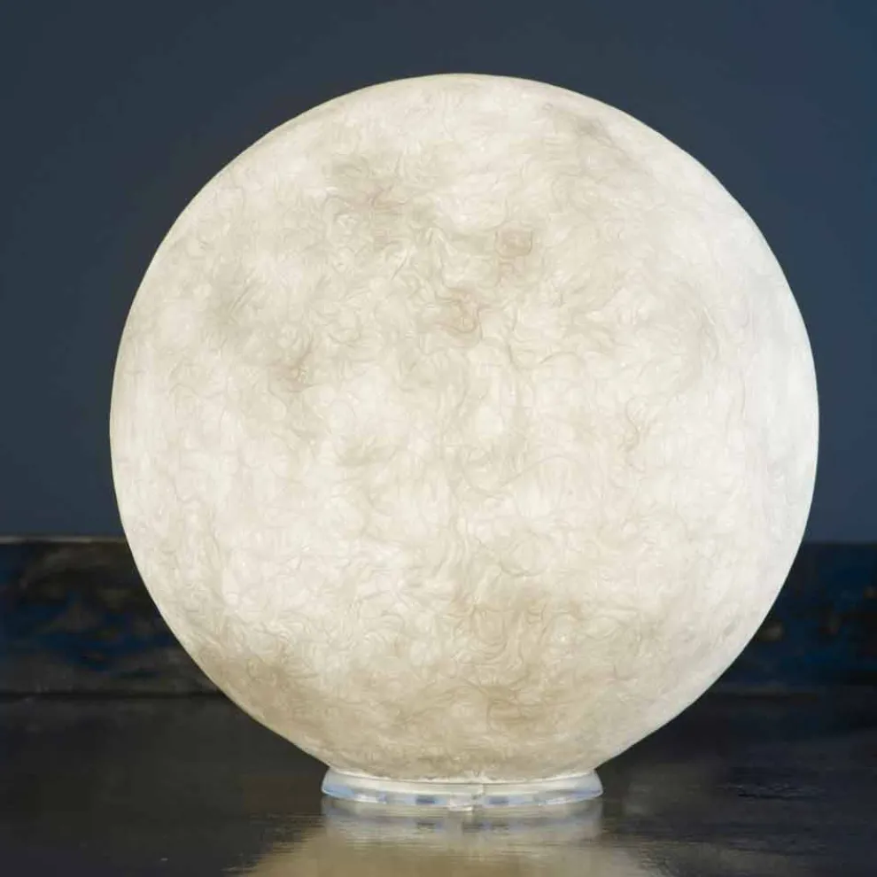 Tischleuchte In-es.artdesign T.moon aus weißem Nebulit