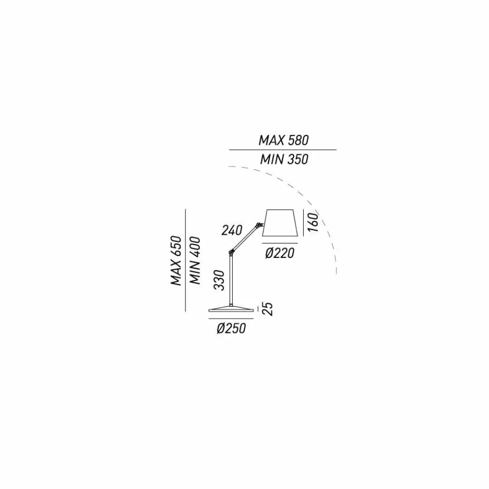 Tischleuchte Reporter im Industrie Design mit Schwenkarm