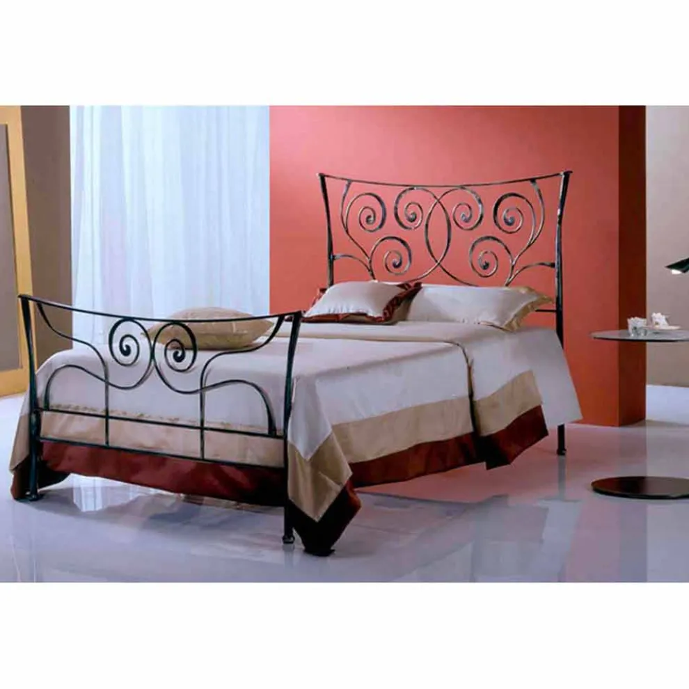 Ares Jugend Queen Size Bett aus Schmiedeeisen in Design