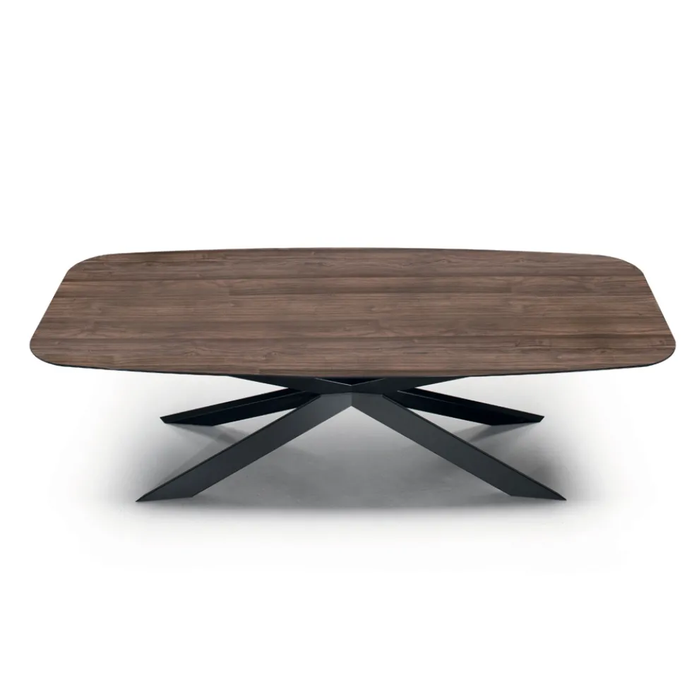 Tonnenförmiger Esstisch aus Laminat in Holzoptik, hergestellt in Italien – Cave