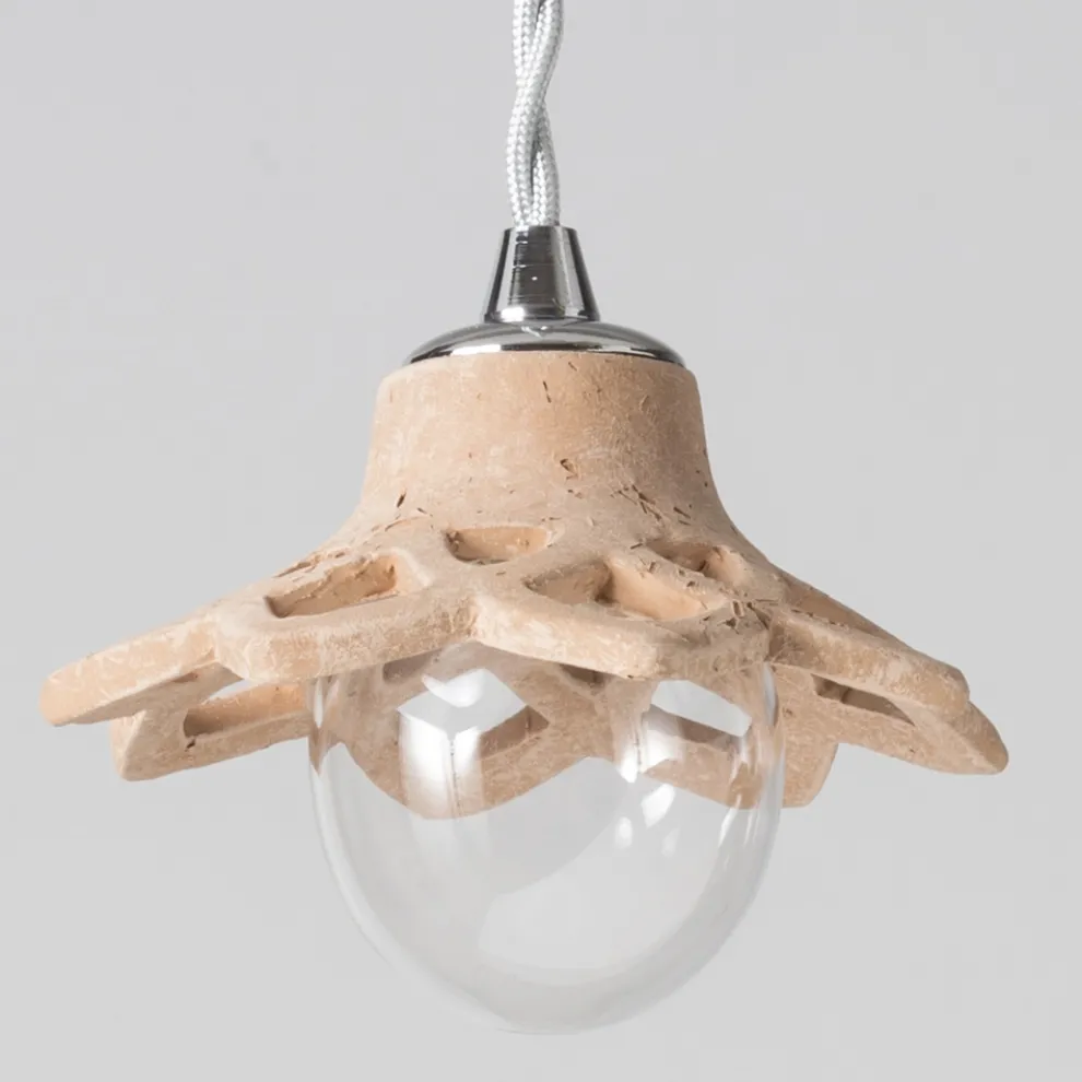 Toscot Apuane Terrakotta-Hängeleuchte ohne Rosette, hergestellt in der Toskana