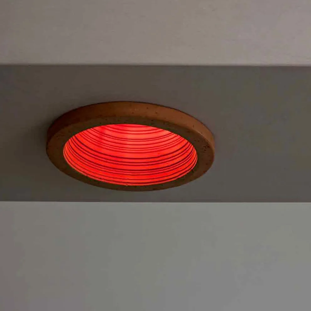 Toscot Carso Einbaustrahler Ø14 cm aus Terrakotta, hergestellt in der Toskana