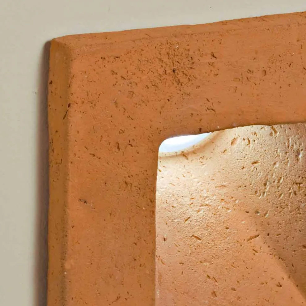 Toscot Square LED Wandleuchter aus Terrakotta für den Außenbereich