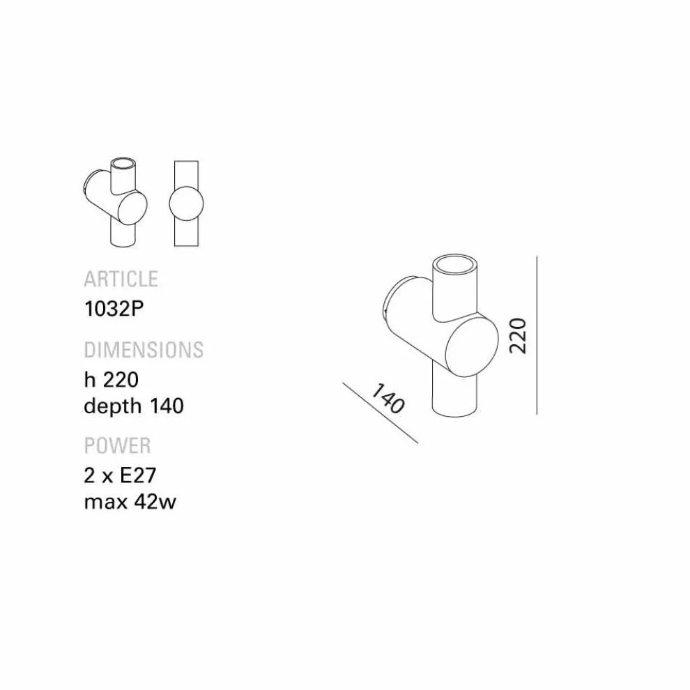 Toscot Taffic Wandlampe mit Metallsockel made in Toscana