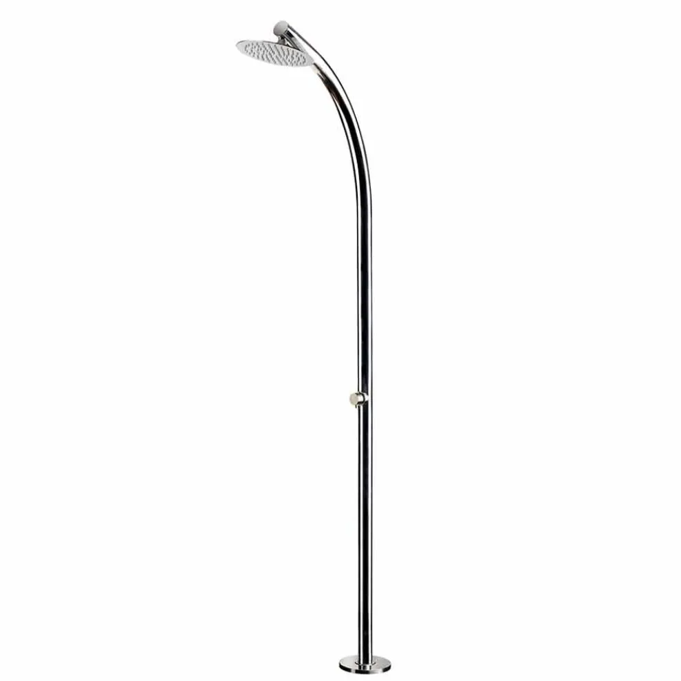 Außendusche aus Stahl mit Mixer und rundem Duschkopf Made in Itay - Yuki