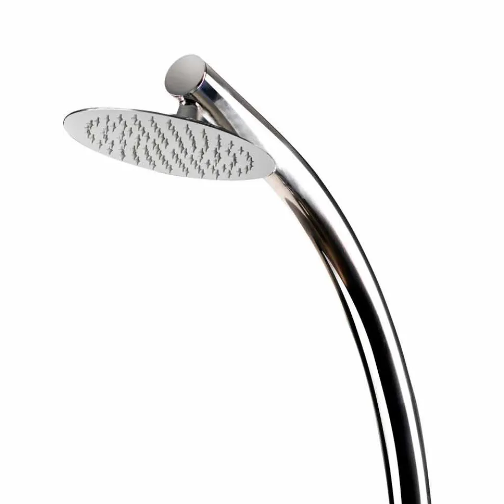 Außendusche aus Stahl mit Mixer und rundem Duschkopf Made in Itay - Yuki