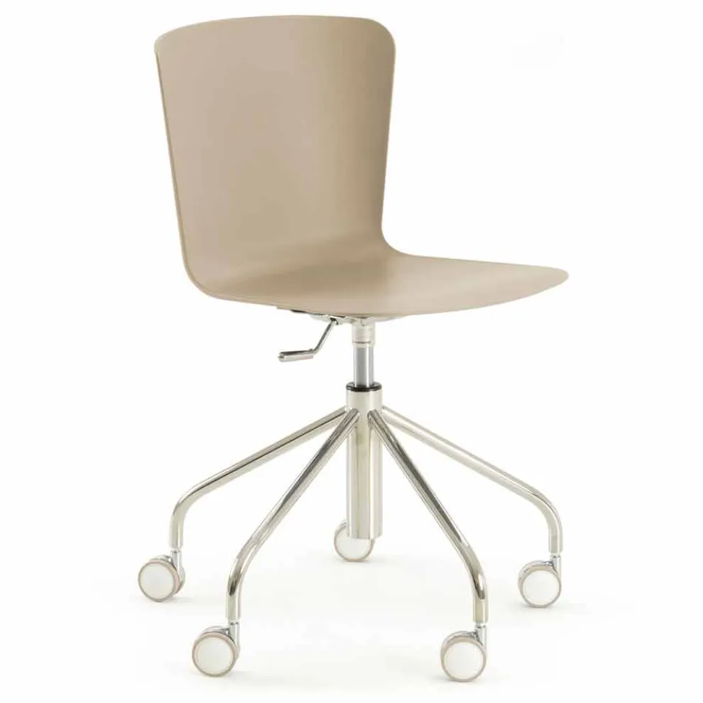 Bürostuhl aus Polypropylen mit verchromter Basis Made in Italy - Plutonio