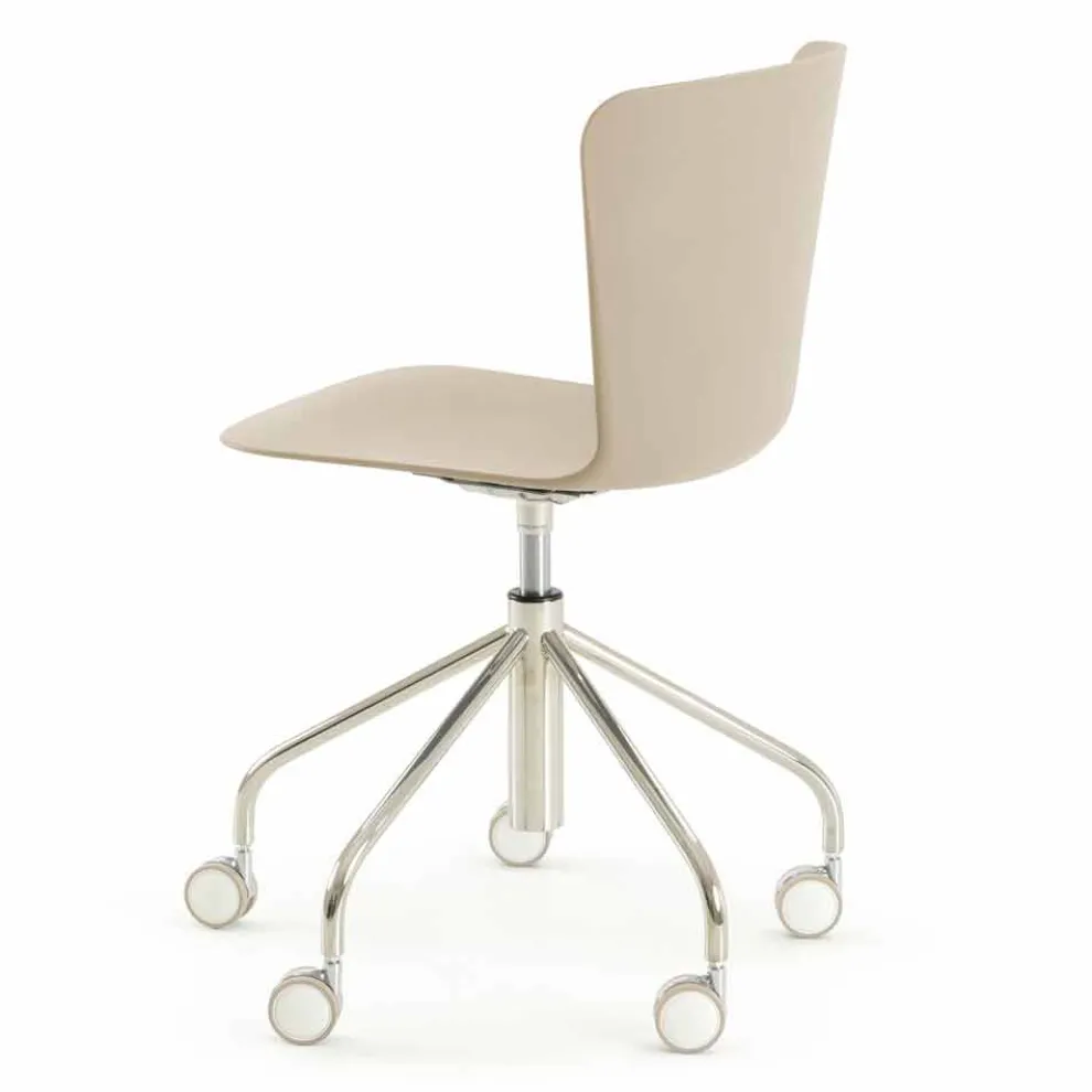 Bürostuhl aus Polypropylen mit verchromter Basis Made in Italy - Plutonio