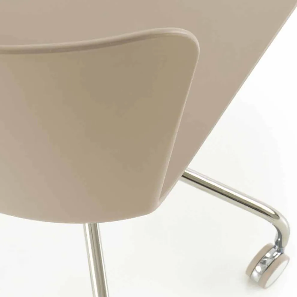 Bürostuhl aus Polypropylen mit verchromter Basis Made in Italy - Plutonio