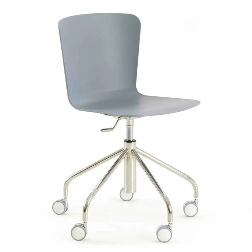 Bürostuhl aus Polypropylen mit verchromter Basis Made in Italy - Plutonio