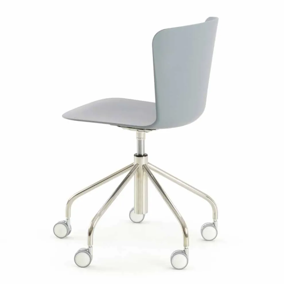 Bürostuhl aus Polypropylen mit verchromter Basis Made in Italy - Plutonio