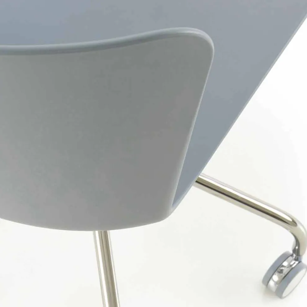 Bürostuhl aus Polypropylen mit verchromter Basis Made in Italy - Plutonio