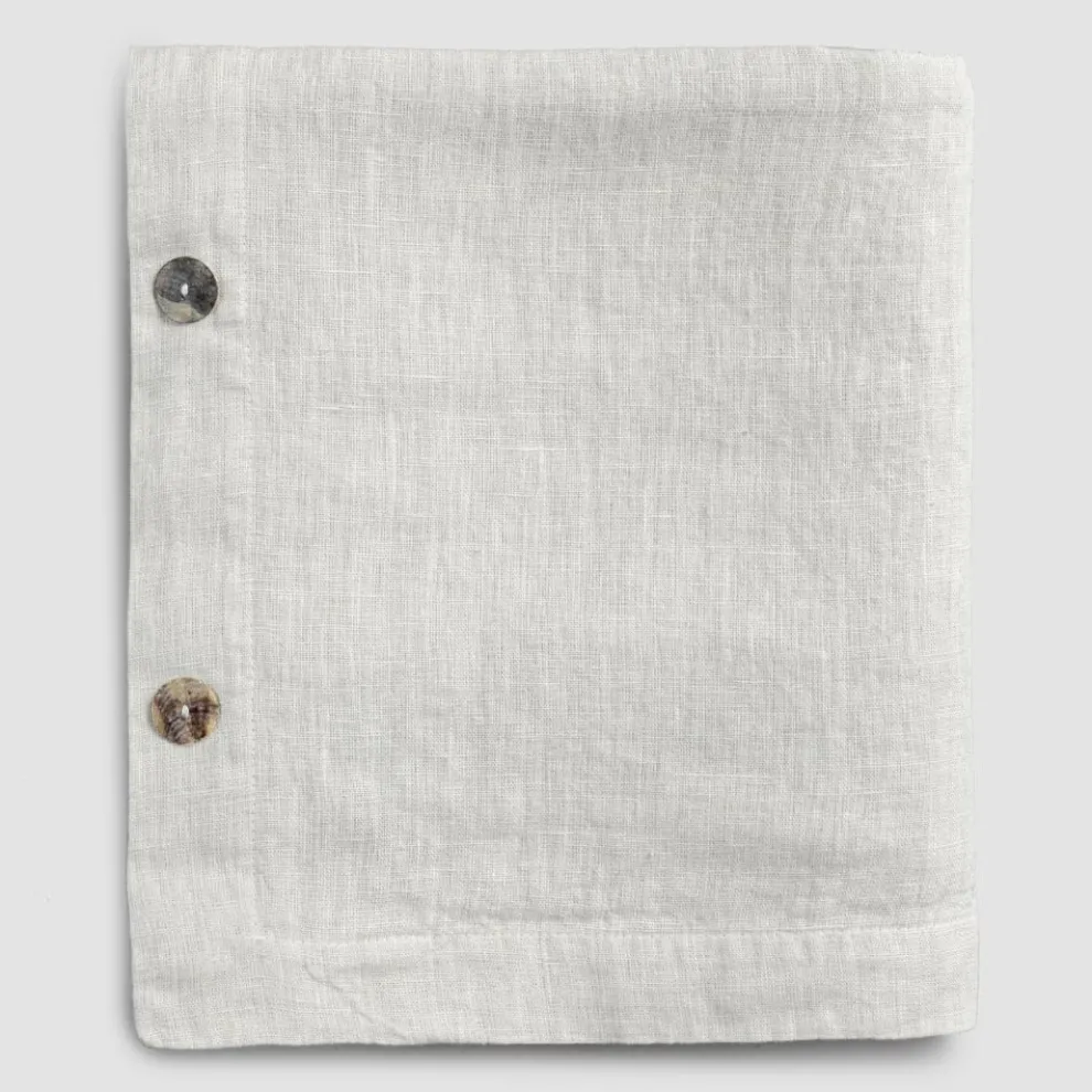 Rechteckige Leinentischdecke mit Knopflöchern und 10 Knöpfen, Luxus - Mittelmeer