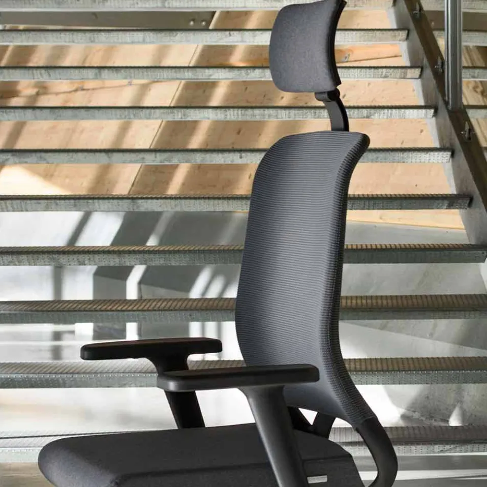 Ökologischer drehbarer ergonomischer Design-Bürosessel mit Kopfstütze - Meliva