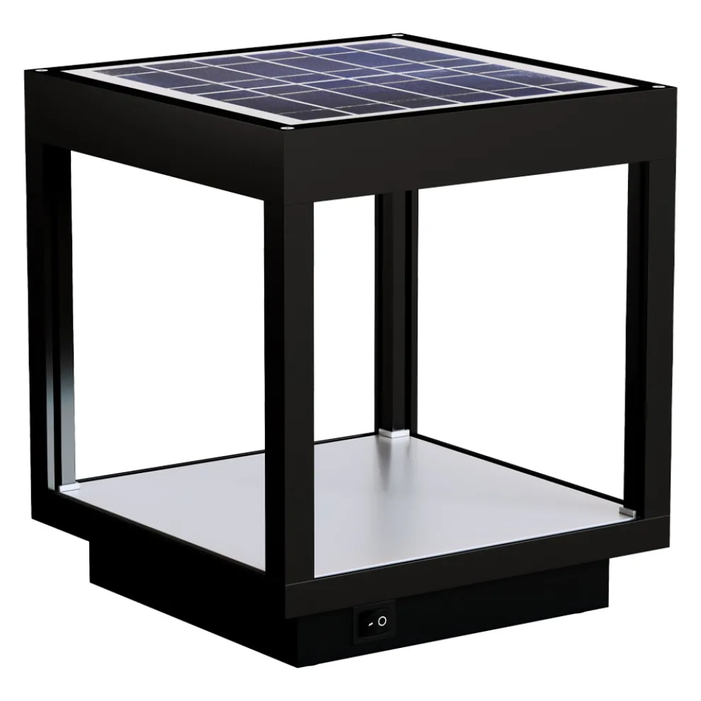 Tragbarer Solar-LED-Strahler in Weiß, Schwarz oder Corten-Aluminium - Bettina