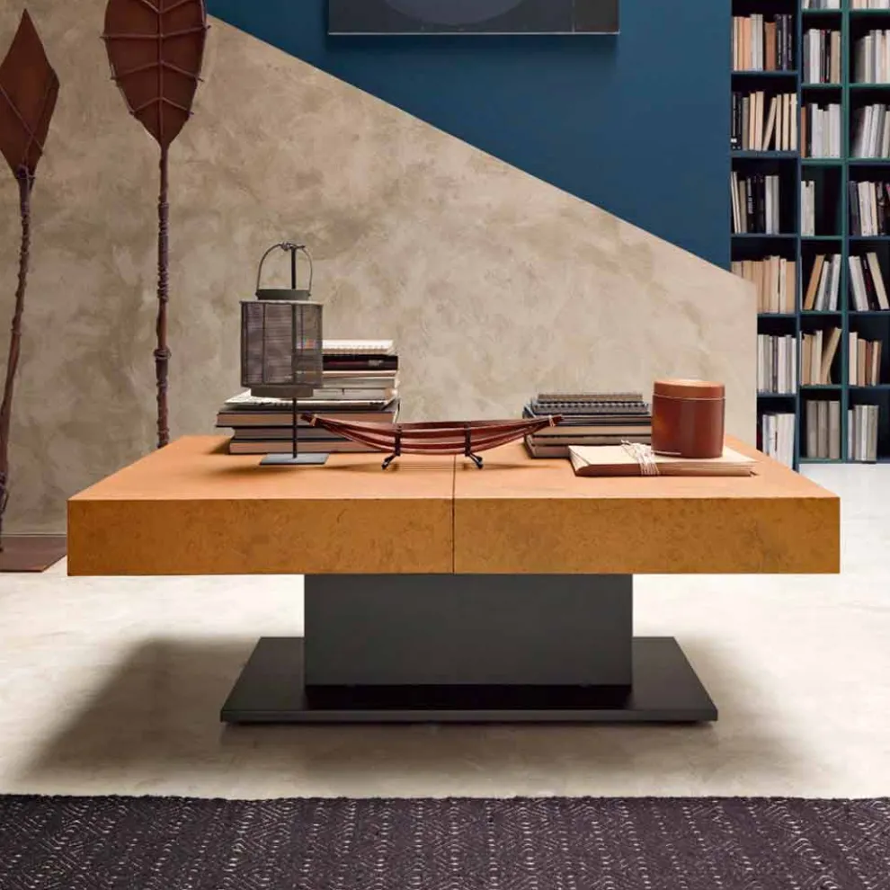 Transformator Couchtisch mit Mörtel-Effekt-Platte Made in Italy - Romantisch