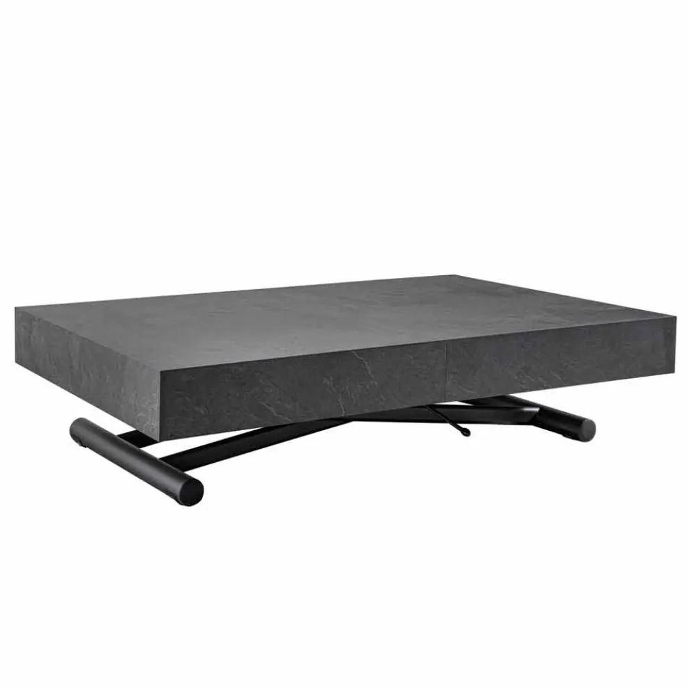 Transformierbarer Couchtisch mit Schieferoberfläche aus Holz - Ademo