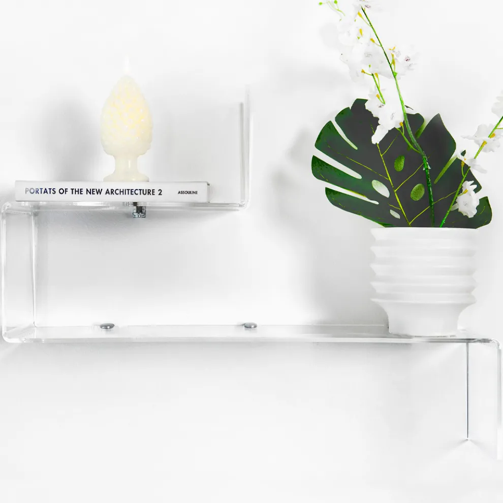 Transparentes Objektregal aus Plexiglas, hergestellt in Italien – Mufasa