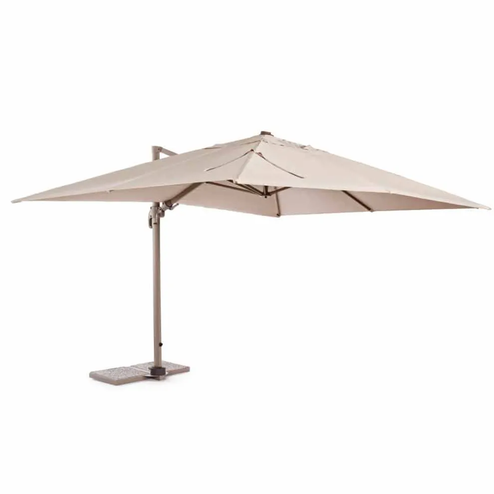 Außenschirm, 3x4 mit sandfarbenem Polyestertuch - Flamingo