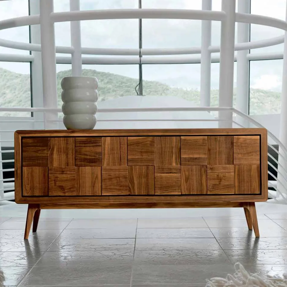 3-türige Anrichte aus massives Nussholz in modernem Design Nensi