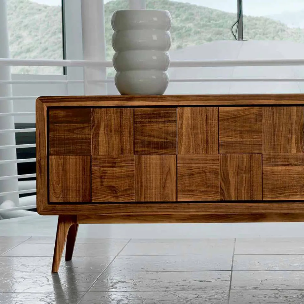 3-türige Anrichte aus massives Nussholz in modernem Design Nensi