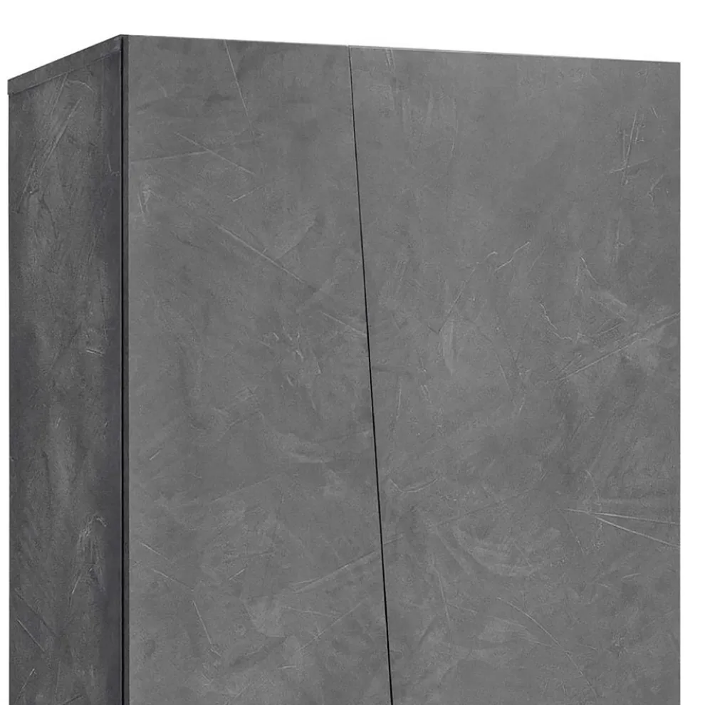 2-türiger Kleiderschrank aus nachhaltigem Melaminholz in Weiß oder Schiefer - Joris