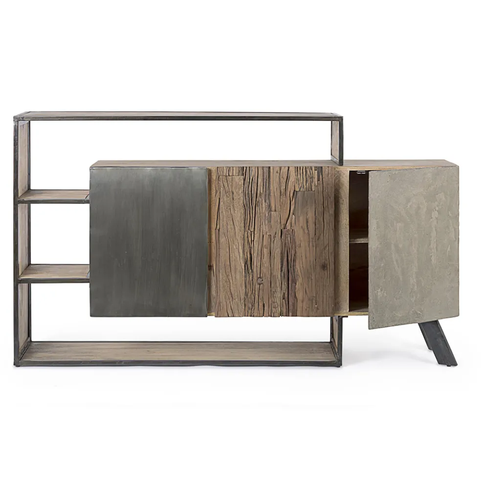 3-Türiges Sideboard aus Mangoholz und Stahl Homemotion - Signorino