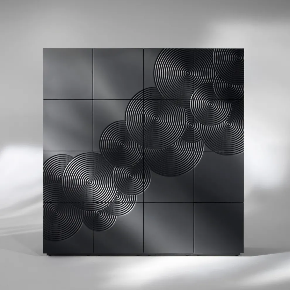 8-türiges Sideboard im modernen Design Ardesia, weiß, schwarz oder gold