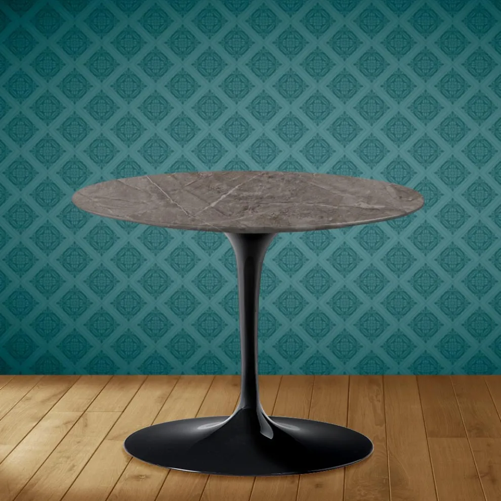 Tulip Eero Saarinen H 41 Couchtisch aus Kira-Keramik, hergestellt in Italien – Scarlet