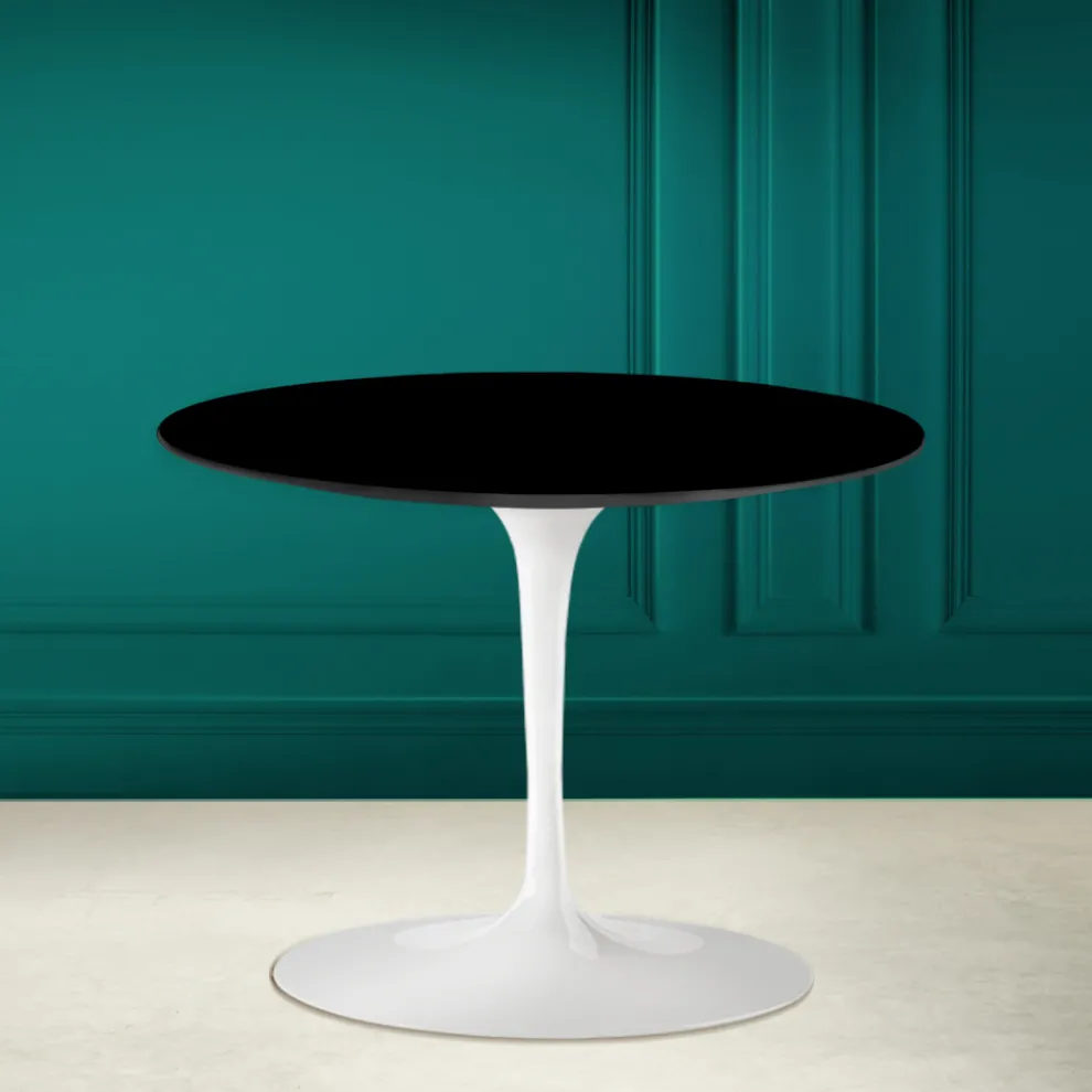 Tulip Eero Saarinen H 41 Couchtisch aus Keramik in Schwarz, absolut Made in Italy – Scarlet