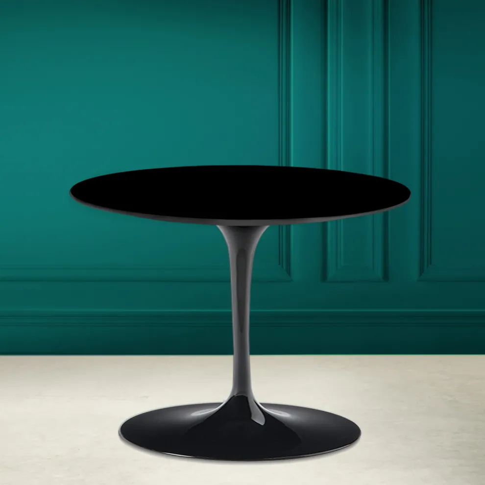 Tulip Eero Saarinen H 41 Couchtisch aus Keramik in Schwarz, absolut Made in Italy – Scarlet